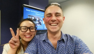 It was an honour hanging out with Ha AnTrinh at the Asia Pacific Student Association today and helping some fine students with presentation skills. Got me thinking about starting out in my own life! Yay!